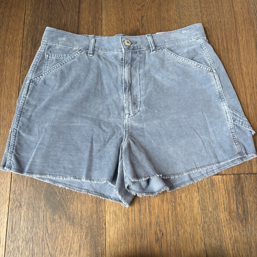 NWT! American Eagle Blue Corduroy Cut Off Highest Rise 90s Boyfriend Shorts Sz 8
